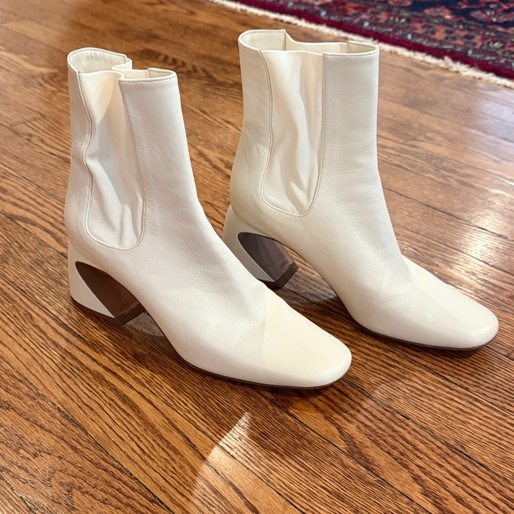 Jil Sander Cream Ankle Boots
